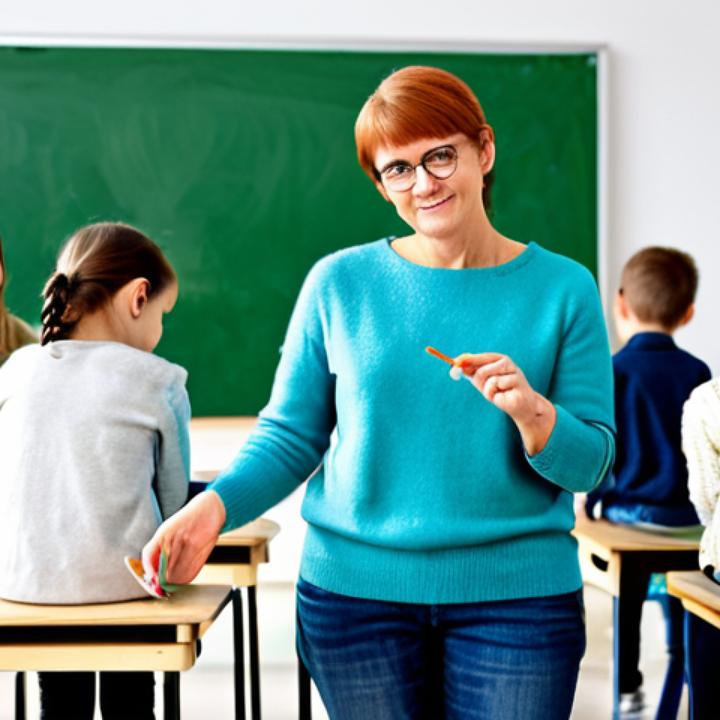 미술교육사 자격증 해외 인증 과정 - Art Teacher in a Classroom**
"A professional art teacher, fully clothed in modest, casual clothing ...