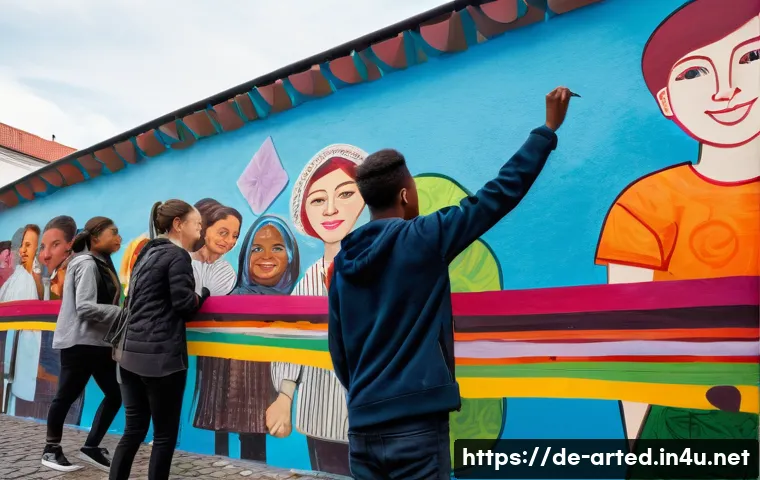 미술교육사와 소외계층 예술 교육 - **Image Prompt: Empowering Stories Through Urban Art**
"A vibrant street art workshop taking pla...